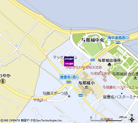マックスバリュ屋慶名店出張所（ATM）付近の地図